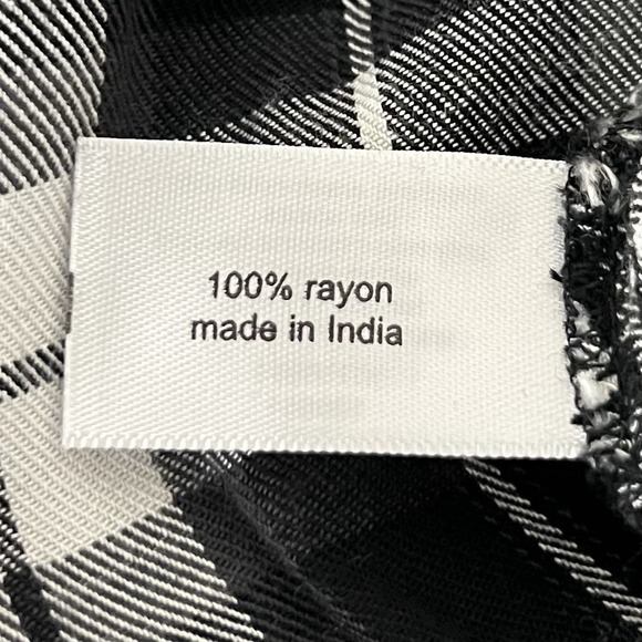 Lane Bryant Dress 18/20 Black White Flannel Plaid Square Neck Puff Sleeve Belted - Picture 7 of 10